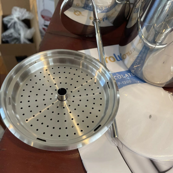 Small Eurolux Percolator Coffee Maker Pot - 9 Cups | Durable Stainless Steel - Picture 3 of 4